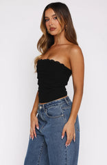 Never Look Back Strapless Bustier Black