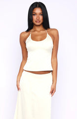 Palm Breeze Halter Top Cream