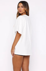Treasured Memories Oversized Tee White