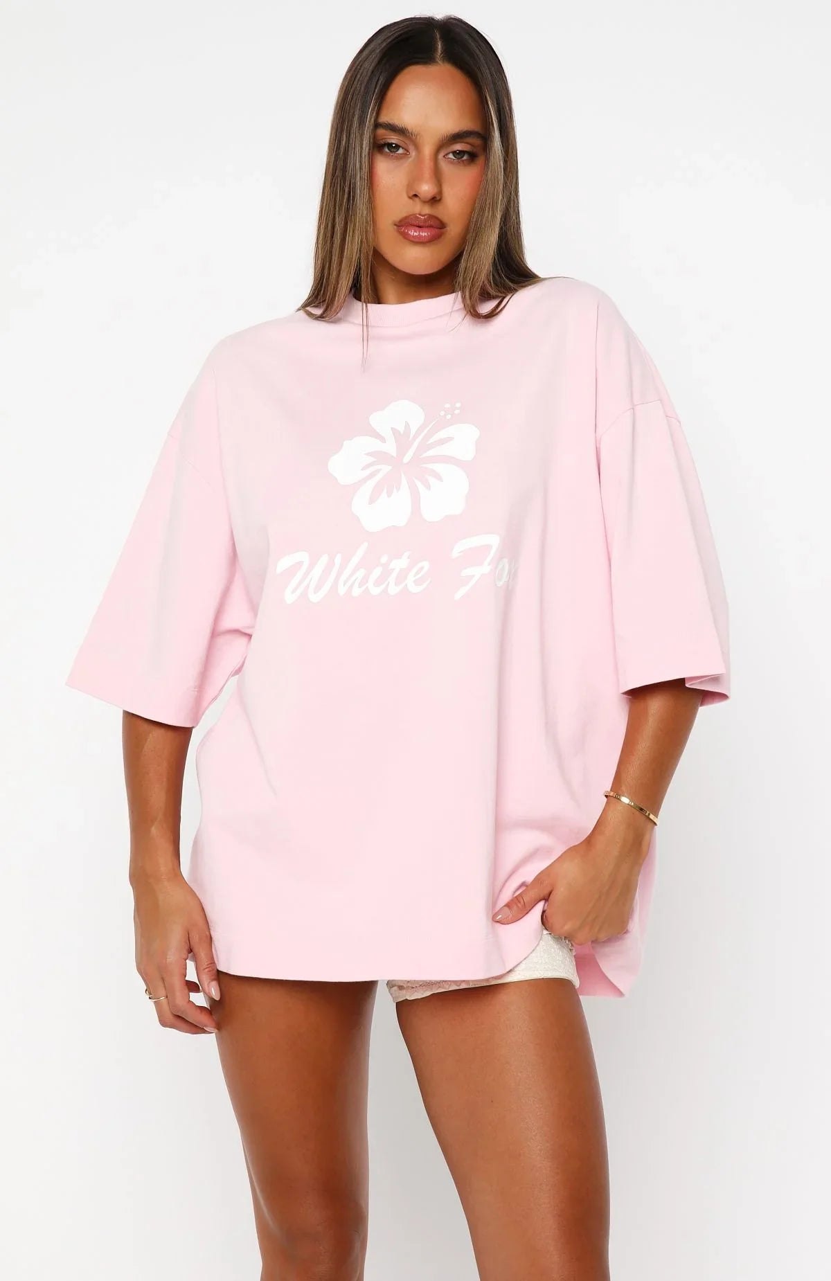 Own Your Glow Oversized Tee Pink