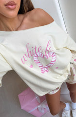 Sweetheart Pyjama Off Shoulder Tee Lemon