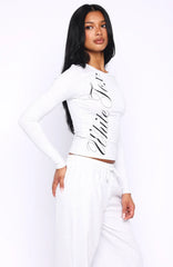 Luxurious Girl Long Sleeve Baby Tee Grey Marle