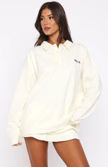 Let's Get Lost Oversized Long Sleeve Jersey Cream