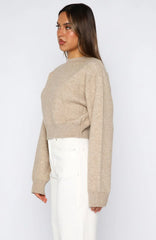 Can't Help Falling Knit Sweater Beige