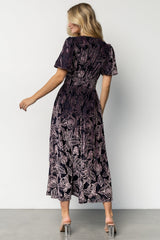 Dahlia Velvet Dress | Indigo + Purple Floral
