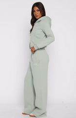 Comfy And Cute Wide Leg Sweatpants Seafoam