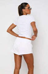 You Left Me Shorts White