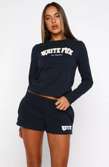 Daydreamers Madeline Long Sleeve Baby Tee Navy