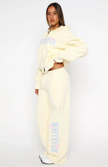 Daydreamers Madeline Wide Leg Sweatpants Lemon