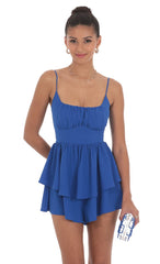 Ruffle Romper in Blue