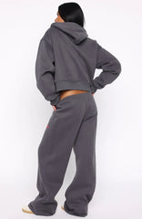 Through Thick And Thin Wide Leg Sweatpants Volcanic