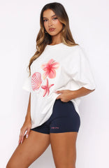 Treasured Memories Oversized Tee White