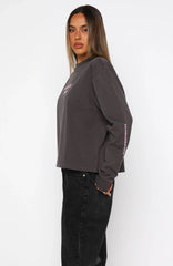 All Around Me Long Sleeve Tee Charcoal