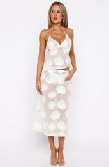 Hot Nights Midi Skirt Cream