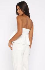 Dedicated To Growth Denim Top Off White