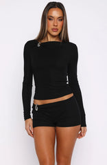 Hung Up On Me Booty Shorts Black