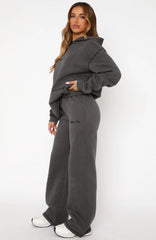 Instant Attraction Wide Leg Sweatpants Charcoal