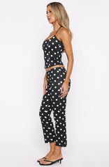 Sweetie Darling Capri Pants Black/White Polka Dot