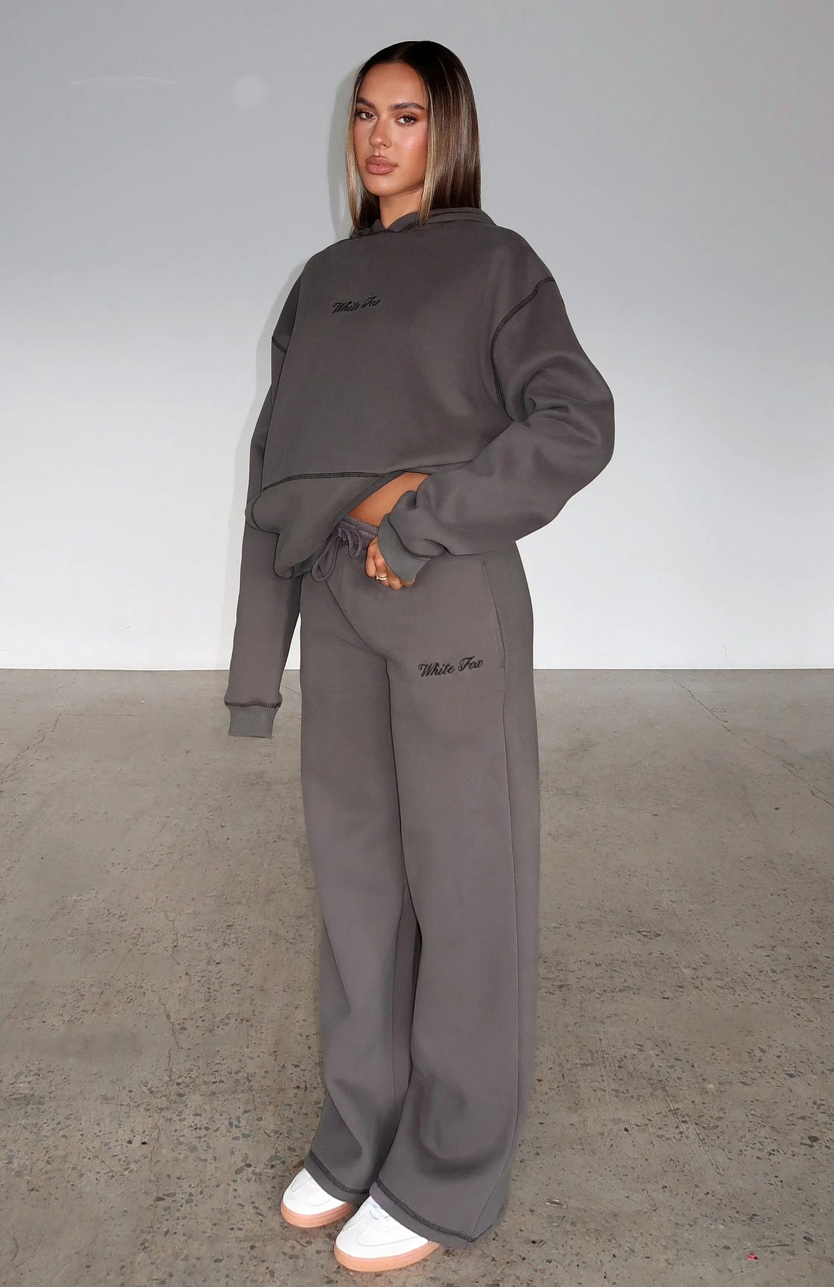 Instant Attraction Wide Leg Sweatpants Charcoal