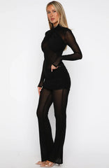 Rue De Romance Long Sleeve Jumpsuit Black