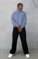 Core Classic Zip Front Sweater Ocean