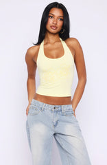 Honey Hustle Halter Top Lemon