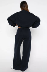 Test Drive Wide Leg Sweatpants Dark Navy