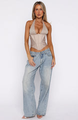 Bless Your Heart Embellished Bustier Champagne