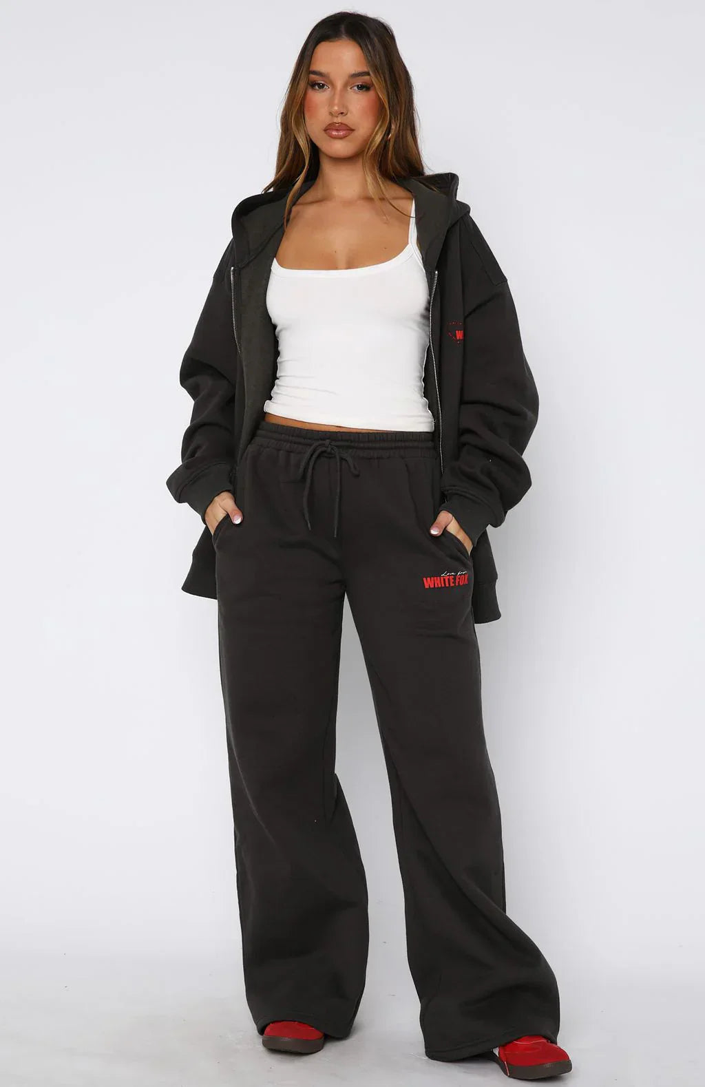 Best You've Ever Had Wide Leg Sweatpants Charcoal