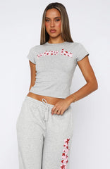 From The Archives Jaxx Baby Tee Dark Grey Marle