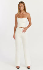Pietra Pants - Straight Leg Pants in White