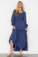 Lana Smocked Maxi Dress | Blue